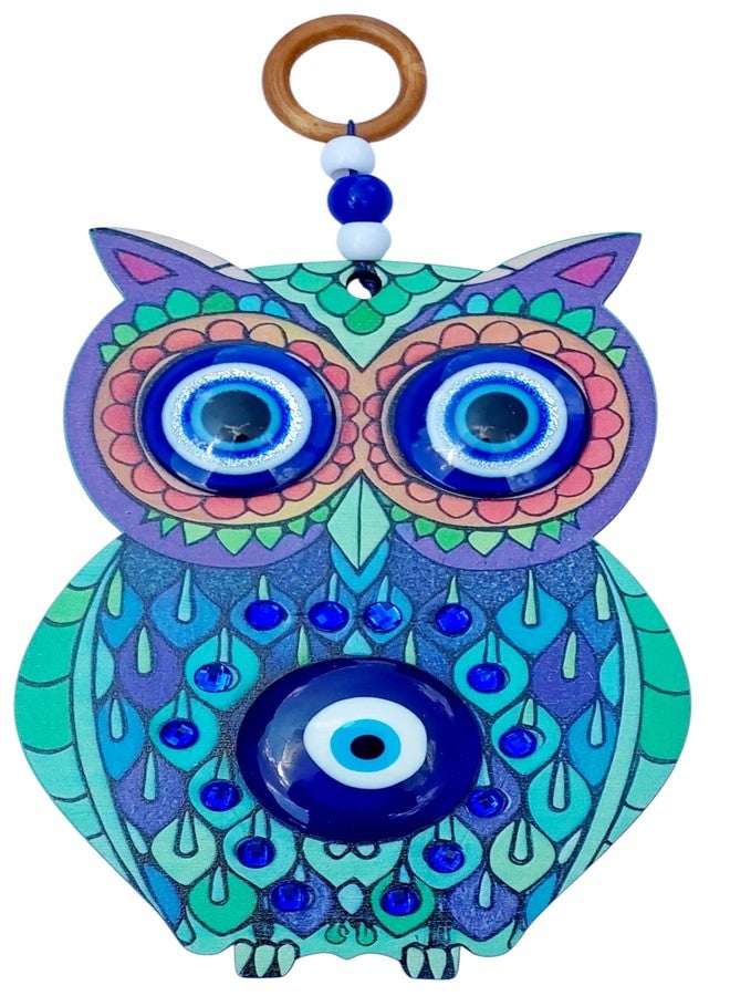 ARTISKRITI Evil Eye Hanging Owl Nazar Battu for Home Entrance Door Decoration, Big Size, Housewarming Gifts - Image 5